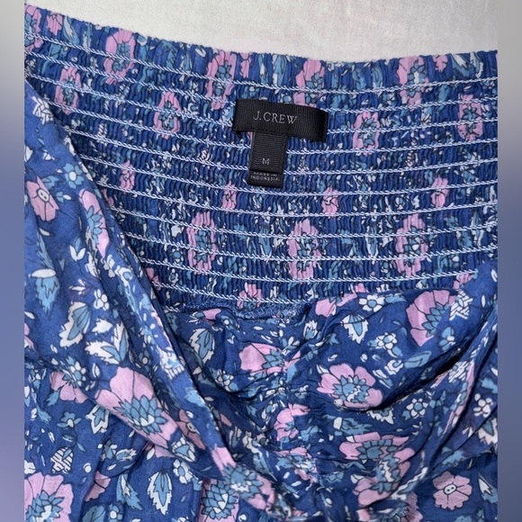 J. Crew Vintage Blue Floral Strapless Midi Dress size medium - Picture 3 of 8